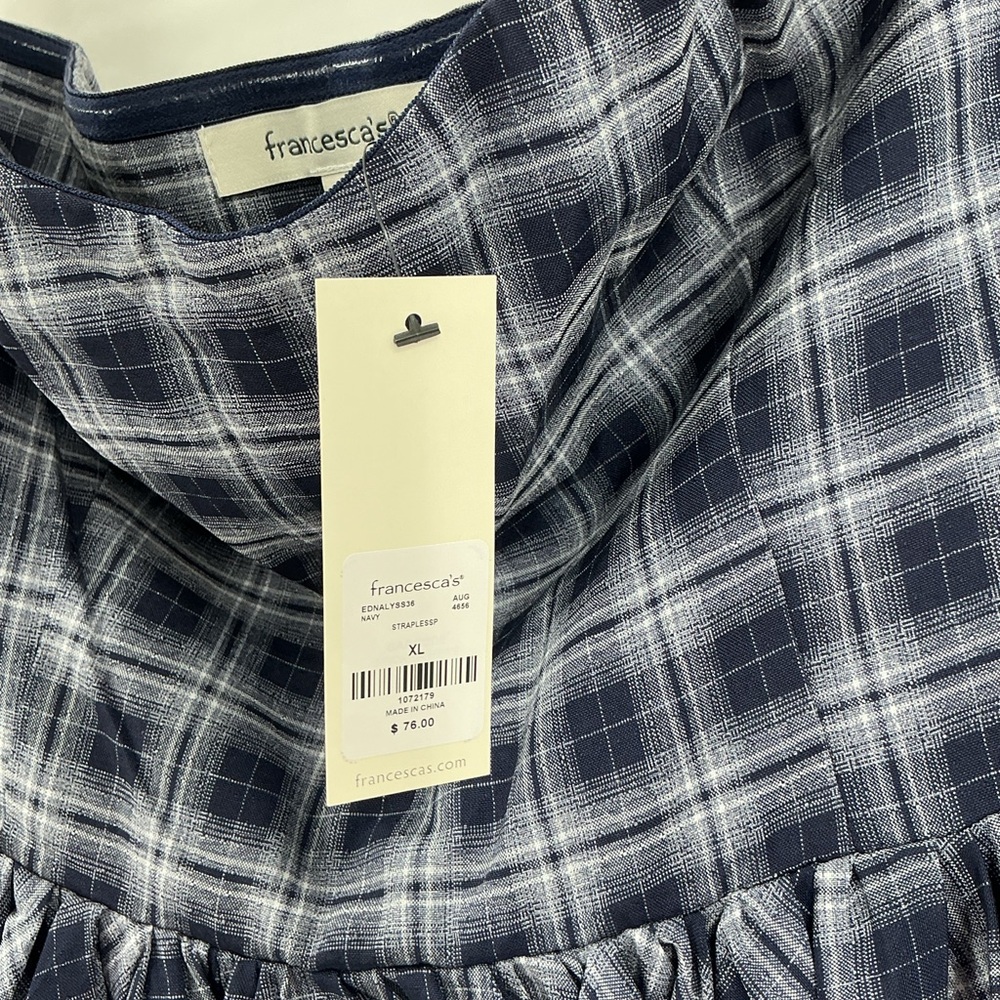 Kathrine Plaid Strapless Mini Dress XL - Picture 7 of 9
